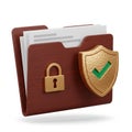 Secured Wooden Folder Padlock Protection Royalty Free Stock Photo