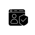 Securing accounts black glyph icon