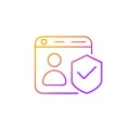 Securing accounts gradient linear vector icon