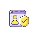 Securing accounts purple RGB color icon