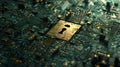 Securing data digital landscape graphic design futuristic environment close-up view cybersecurity concept