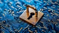 Securing data with encryption digital realm technology concept cybersecurity environment close-up viewpoint information protection