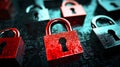 Securing data integrity digital realm graphic design modern environment abstract viewpoint cybersecurity concept