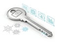 Securing Data Key Concept with Virtual Interface Illustration Royalty Free Stock Photo