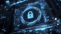 Securing data protection digital environment graphic design cybersecurity abstract viewpoint information security concept