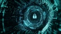 Securing data transfer cybersecurity digital realm high-tech environment abstract viewpoint information safety