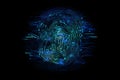 Securing Digital Identity: Abstract cyber security fingerprint, Generative AI