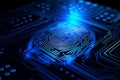 Securing Digital Identity: Abstract cyber security fingerprint, Generative AI