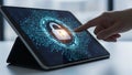 Securing digital information on tablet Royalty Free Stock Photo
