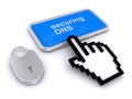 Securing dns button on white Royalty Free Stock Photo