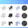 Securing home and business icons set