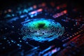 Securing Identity Exploring Digital Biometrics Fingerprint Verification Data for Enhanced Authentication. created with Generative Royalty Free Stock Photo
