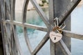 Securing love with a padlock Royalty Free Stock Photo
