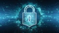 Securing Networks with Digital Locks and Firewalls against Cyber Threats. Concept Cybersecurity,