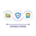 Securing sensitive data loop concept icon