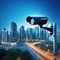 Securing the Urban Landscape Modern City Surveillance Camera Keeping created with