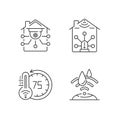 Securing your smart home linear icons set