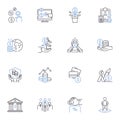 Securities Trading Center line icons collection. Stocks, Bonds, Shares, Trading, Exchange, Investment, Broker vector and