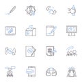 Securities trading line icons collection. Stocks, Bonds, Equity, Options, Futures, Derivatives, Trading vector and