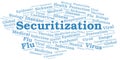 Securitization word cloud on white background Royalty Free Stock Photo