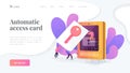 Security access card landing page template. Royalty Free Stock Photo