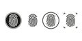 Fingerprint icon set. Security access concept. Biometrics system. Vector illustration Royalty Free Stock Photo