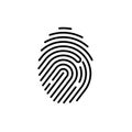 Security access concept. Fingerprint line isolated on white background
