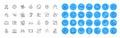 Security agency, Circle area and Inflation line icons pack. For web app. Color icon buttons. Vector