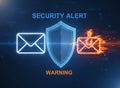 Security Alert Shield Blocking Phishing Attack Royalty Free Stock Photo