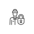 IT Security Analyst line icon Royalty Free Stock Photo