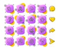Security app, Safe time and Report line icons. For web app, printing. App 3d buttons icons. Vector