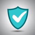 Security approval check icon - vector