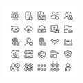 Security and Authentication Line Icons Set for User Verification and Data Protection Royalty Free Stock Photo