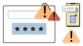 Security Authentication with Warning Alerts and Mobile Verification Codes Royalty Free Stock Photo