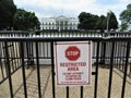 Security barrers outside White House, June 2021