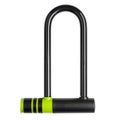 Security, Bicycle Lock U shape.black green U-lock isolated on white background. Royalty Free Stock Photo