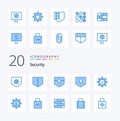 20 Security Blue Color icon Pack like protection security security pattern shield Royalty Free Stock Photo