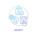 Security blue gradient concept icon