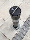 Security bollard on a high street Royalty Free Stock Photo