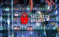 Security breach detection, Cyber protection. Information privacy Royalty Free Stock Photo