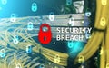 Security breach detection, Cyber protection. Information privacy Royalty Free Stock Photo