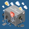 Security Breach Isometric Composition Royalty Free Stock Photo