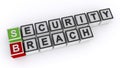 Security breach word block on white Royalty Free Stock Photo