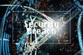 SECURITY BREACH word concept over shattered effect background