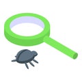 Security bug icon isometric vector. Data software