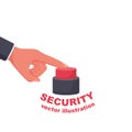 Security button. Beginning  action, concept Royalty Free Stock Photo