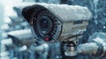 Security Camera in Action with Water Droplets Highlighting Its Advanced Features and Durability Royalty Free Stock Photo