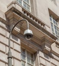 Security camera, CCTV in front of the white cement building Royalty Free Stock Photo