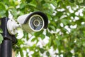 Security camera CCTV outdoor in the garden.