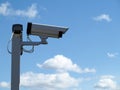 Security camera cctv over blue sky Royalty Free Stock Photo